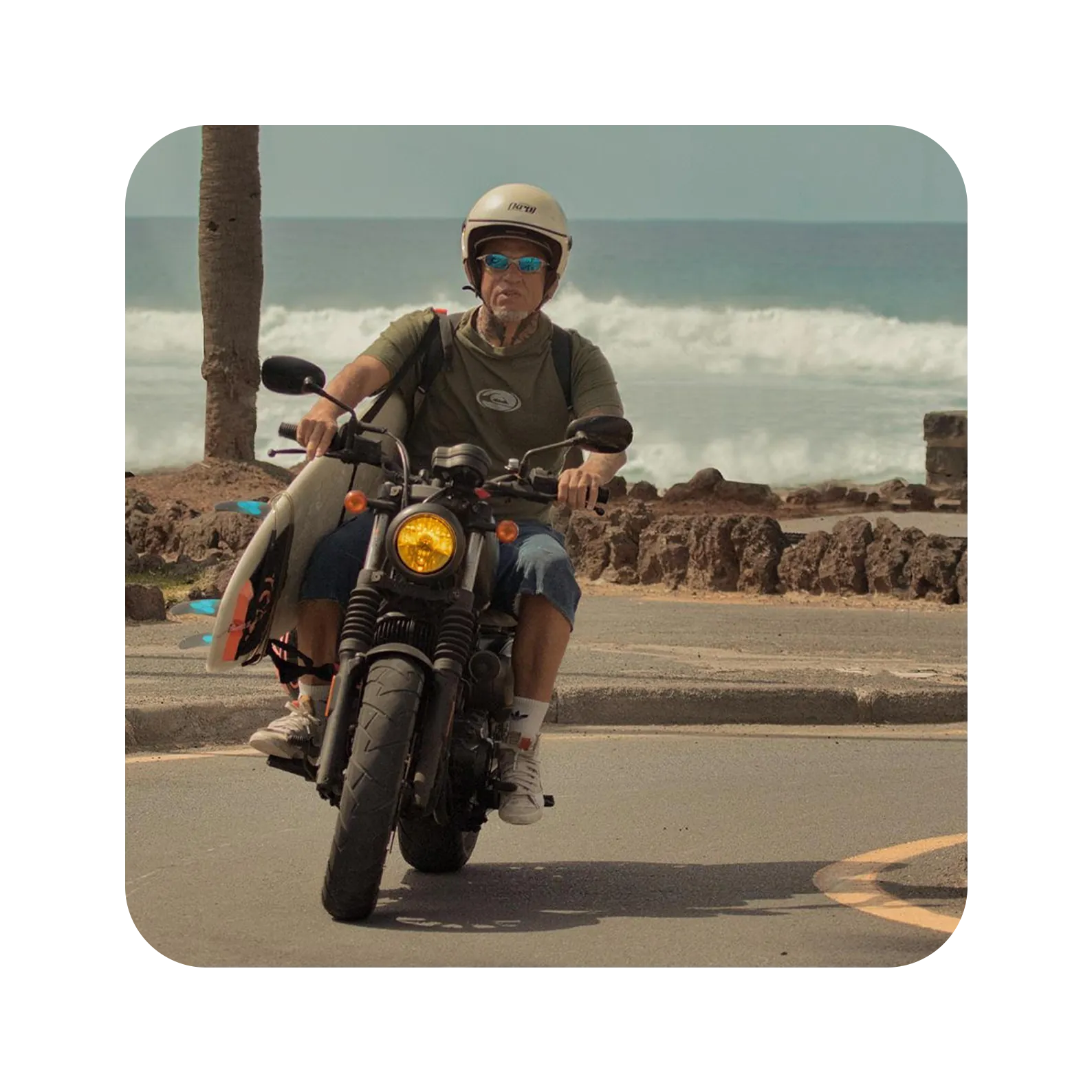 Mandy on motorcycle